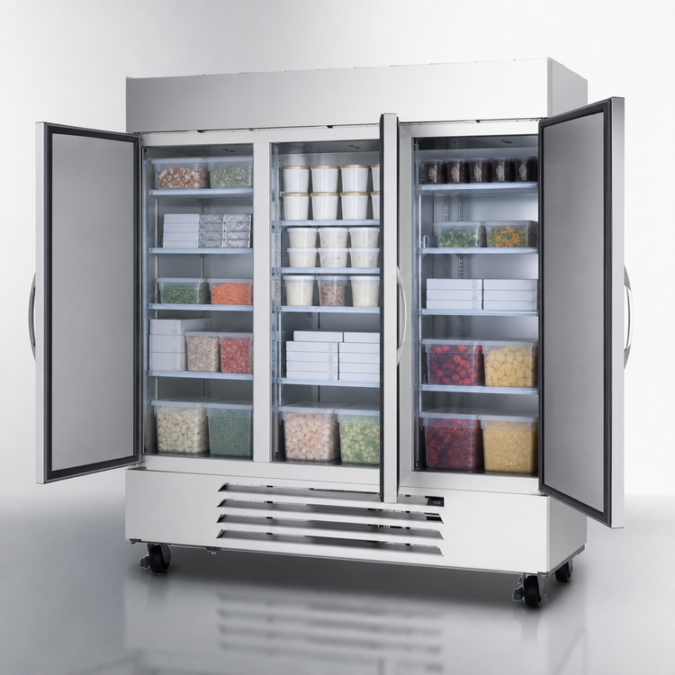 Product image #3 for Beverage-Air Horizon Series Three-Section Reach-In Freezer, 75 Inch Wide, Solid Doors, 68.43 Cu. Ft.