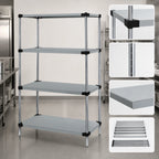 Thumbnail image #3 for Quantum WRS4-74-1454SS Solid Shelving Starter Kit, 54 x 14 x 74 Inches, 4-Shelf, 304 Stainless Steel, Stationary