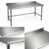Thumbnail image #3 for BlendPort Deluxe Series 48-Inch x 24-Inch Stainless Steel Work Table with Rear Upturn and Galvanized Tubular Base