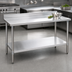 Thumbnail image #3 for Deluxe Series 60 x 30 Inch Stainless Steel Work Table with Backsplash and Undershelf