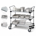 Thumbnail image #3 for Quantum 42 Inch x 18 Inch x 37-1/2 Inch 3-Shelf 304 Stainless Steel Utility Bus Cart