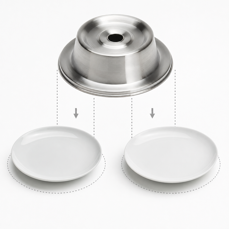 Product image #3 for Round Stainless Steel Plate Cover for 5-5/8 to 6 Inch Plates