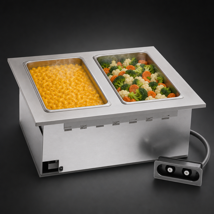 Product image #3 for Eagle Group GDI-2-240 Electric Drop-In Dry 2-Well Hot Food Well Unit with 12 x 20 Pan Wells, 240V