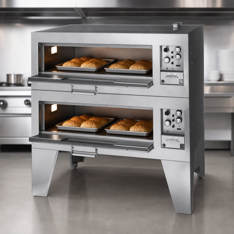 Product image #3 for Lang® Marine Double Deck-Type Electric Bake Oven, 38 x 30 x 8 Inch Sections, 12 kW, 16 Inch Bolt-Down Legs