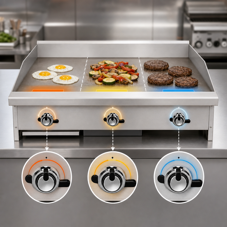 Product image #3 for Turbo Air Radiance TATG-36 36-Inch Countertop Gas Griddle, Thermostat Controls, 66,000 BTU
