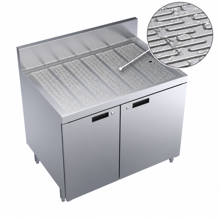 Product image #3 for Krowne Royal Series 48-Inch x 24-Inch Underbar Drainboard Cabinet Base with 2 Locking Hinged Doors