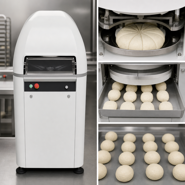 Product image #3 for Univex Automatic Hydraulic Bun Divider/Rounder, 30-Piece, 5,400 Pieces/Hour
