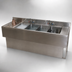 Thumbnail image #4 for BK Resources 96-Inch Wide Slim-Line 4-Compartment Underbar Sink with Dual Drainboards and Faucets
