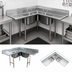 Thumbnail image #3 for Advance Tabco 3-Compartment Corner Sink with Dual Drainboards and 8-Inch Backsplash