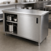 Thumbnail image #3 for Advance Tabco 72-Inch x 30-Inch Enclosed Work Table with Cabinet Base and Sliding Doors, 14-Gauge 304 Stainless Steel Top