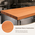 Thumbnail image #3 for Boos Block American Cherry Edge Grain Kitchen Countertop, 72 x 30 x 3 Inches