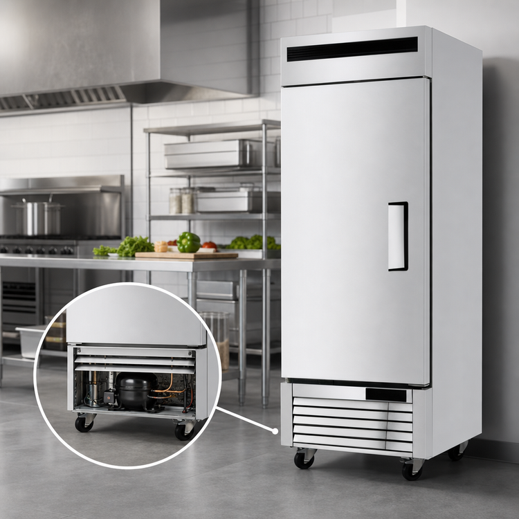 Product image #3 for Atosa 19.1 Cu. Ft. One-Section Bottom-Mount Reach-In Freezer with Left-Hinged Solid Door
