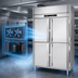 Thumbnail image #3 for Victory UltraSpec 2-Section Reach-In Freezer with 4 Half-Height Solid Hinged Doors, Self-Contained, Top-Mounted