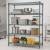 Thumbnail image #4 for Eagle Valu-Master 4-Tier Double-Mat Wire Shelving Starter Unit, 48W x 24D x 63H, Gray Epoxy