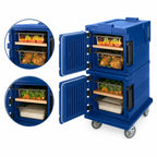 Thumbnail image #4 for Cambro Ultra Camcart® UPC600186 Double-Compartment Insulated Full-Size Food Pan Carrier, Front-Loading, 45 Qt., 5-Inch Casters