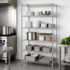 Thumbnail image #3 for Quantum WR54-3636C-5 Chrome Wire Shelving Starter Unit, 36W x 36D x 54H, 5 Shelves