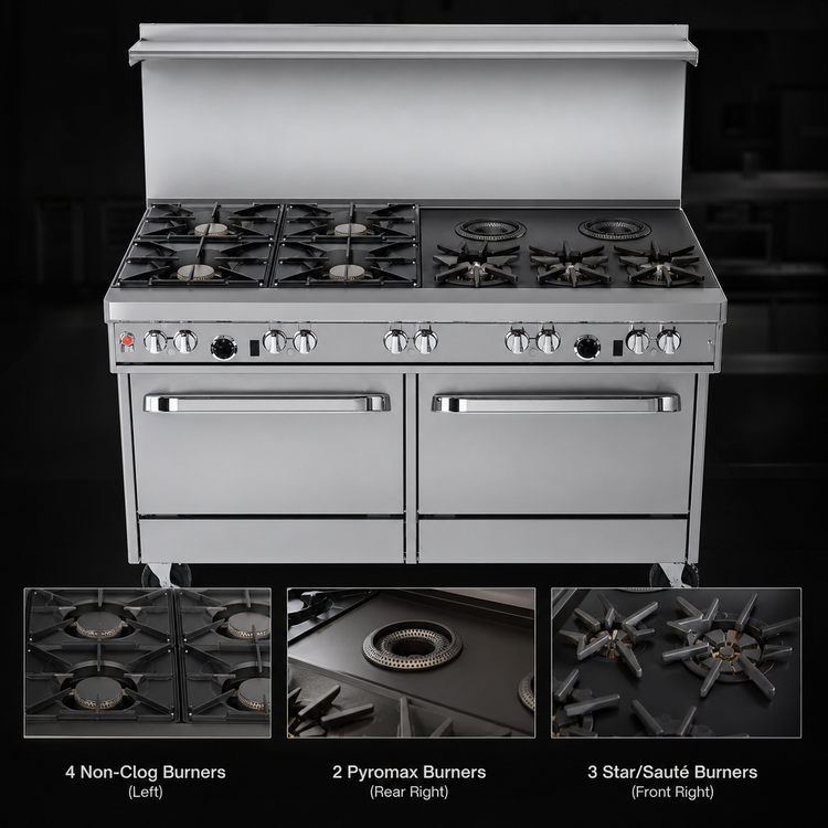 Product image #3 for Southbend Ultimate 60-Inch Gas Restaurant Range with Standard Oven and Convection Oven