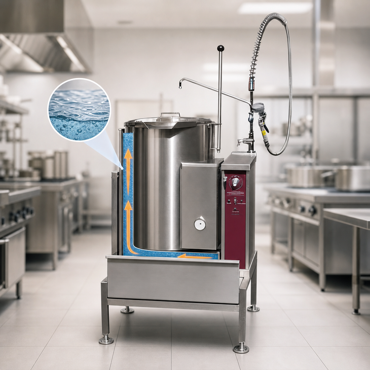 Product image #3 for Crown GC-12 Floor Model 12 Gallon Gas 2/3 Jacketed Tilting Kettle
