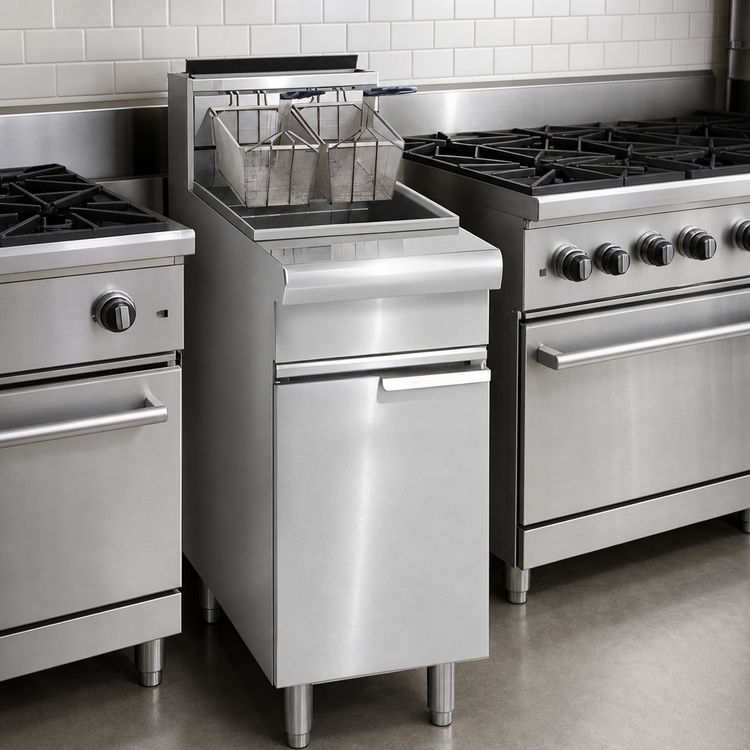 Product image #3 for Imperial Restaurant Series Range Match Gas Floor Fryer, 25 lb. Capacity