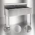 Thumbnail image #3 for Eagle Group Three-Compartment Utility Sink, 49-3/8 Inch W x 28 Inch D, 304 Stainless Steel, No Drainboards