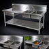 Thumbnail image #3 for John Boos 72-Inch 2-Compartment Stainless Steel Prep Table Sink Unit with Right-End Sinks