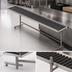 Thumbnail image #3 for Dinex DXIESRC4 4-Foot Cantilever Tray Make-Up Conveyor with PVC Rollers