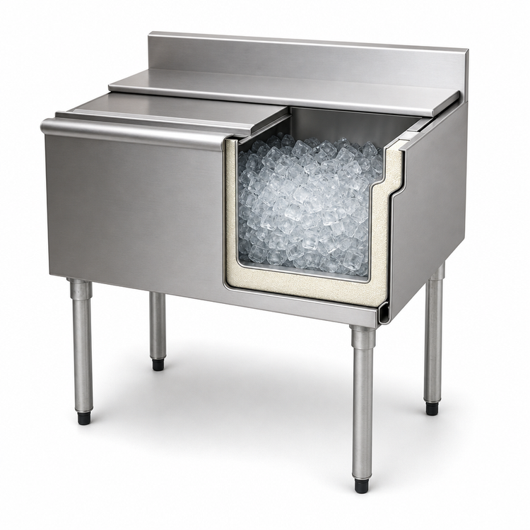Product image #3 for Eagle Group 1800 Series 42-Inch Underbar Ice Chest, 8-Inch Deep, 70 lb. Capacity