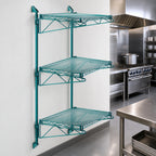 Thumbnail image #3 for Quantum WC54-CB1242P Wall-Mounted Cantilever Starter Shelf Unit with 3 Wire Shelves, 54-Inch Posts and Green Epoxy Finish