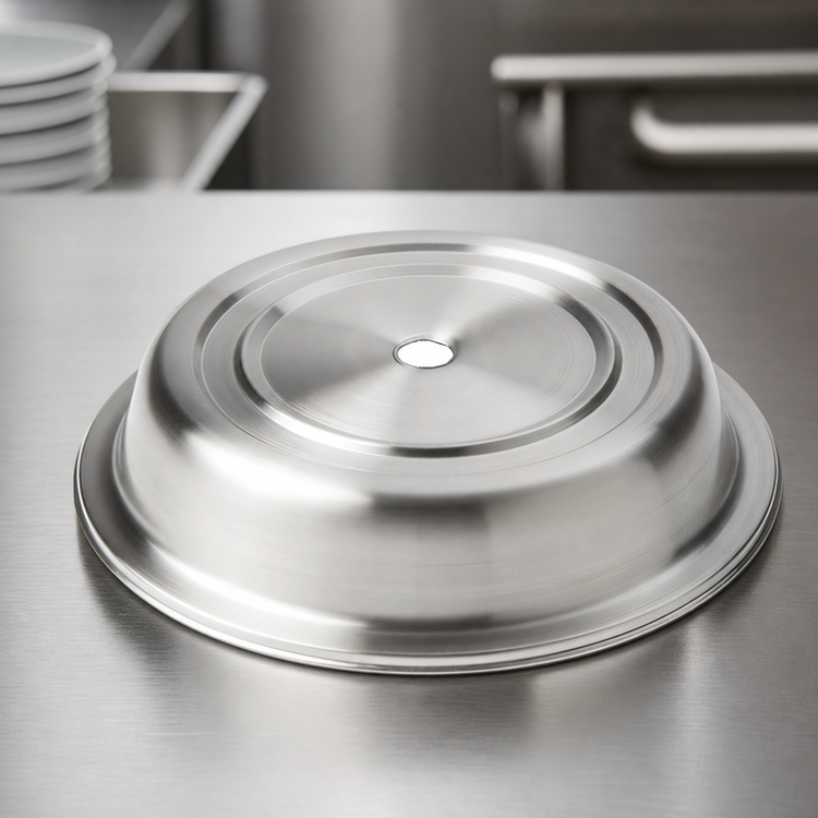 Product image #3 for 10- to 10-1/4-Inch Round Stainless Steel Plate Cover with Finger Hole