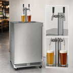 Thumbnail image #3 for Perlick Corporation HC24RS4S-J0-SLFLT Mobile Refrigerated Beer Dispenser, Flat Top Stainless Steel, 2 Faucets, 1-2 Keg Capacity
