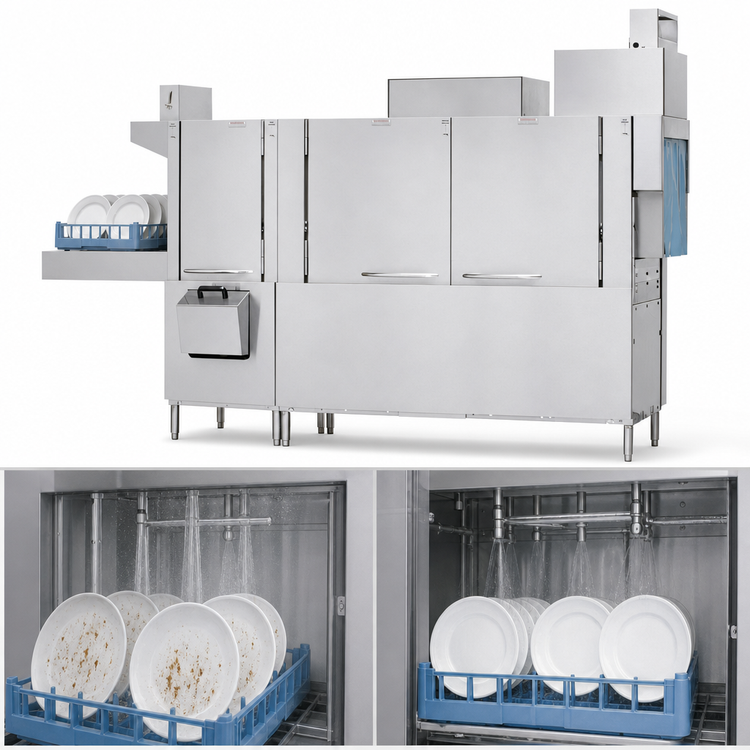 Product image #3 for Champion 86 PRO Steam High-Temp Two-Tank Rack Conveyor Dishwasher