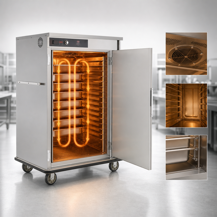 Product image #3 for FWE Slim-Line Mobile Heated Holding Cabinet with 20 Tray Slide Pairs and 20 Pan Capacity