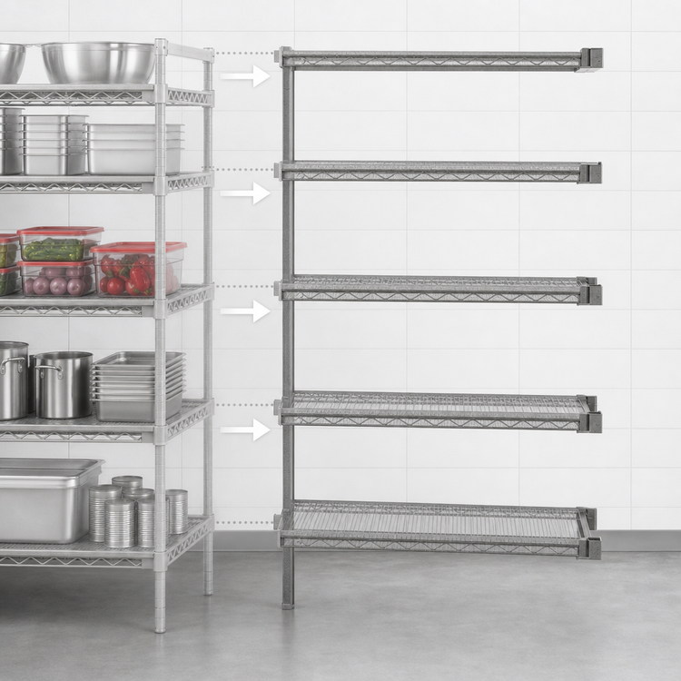Product image #3 for Eagle Group Valu-Master 5-Tier Add-On Wire Shelving Unit, 24 x 21 x 86 Inches, Pewter Gray Epoxy