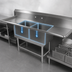 Thumbnail image #3 for John Boos Pro-Bowl 2-Compartment 14-Gauge Stainless Steel Sink with 24 x 24 x 12 Inch Bowls and Left/Right 30-Inch Drainboards