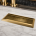 Thumbnail image #3 for Surface Mount Stainless Steel Drip Tray Trough with Louvered PVD Brass Screen, 16 x 6-1/2 Inch
