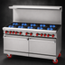 Thumbnail image #3 for American Range 60-Inch Gas Restaurant Range with 10 Open Burners, Left Convection Oven, and Right Storage Base