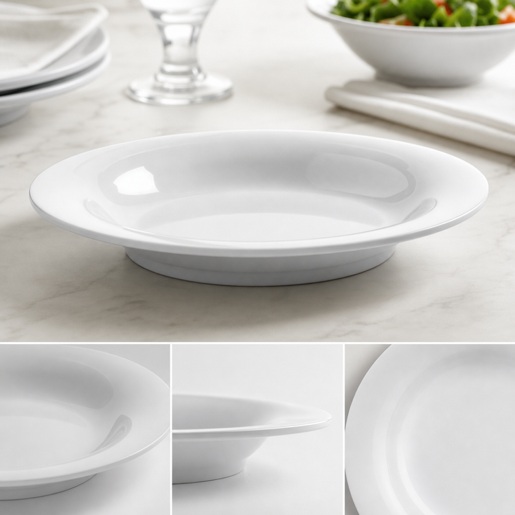 Product image #4 for American Metalcraft Jane 16 oz White Wide Rim Round Melamine Bowl