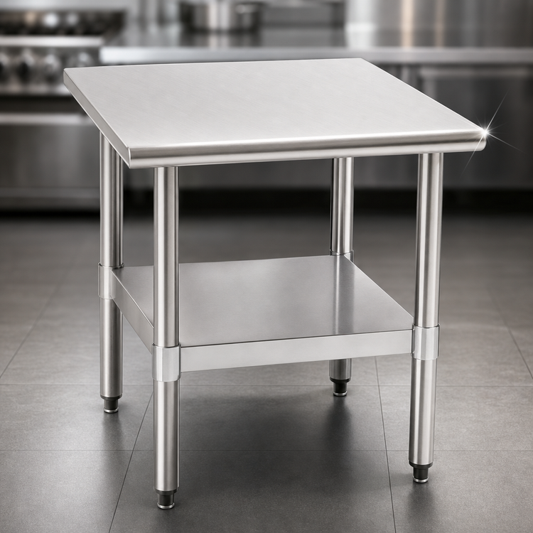 Product image #3 for Eagle Group 30 x 30 Inch Stationary Stainless Steel Mixer Stand with Adjustable Undershelf