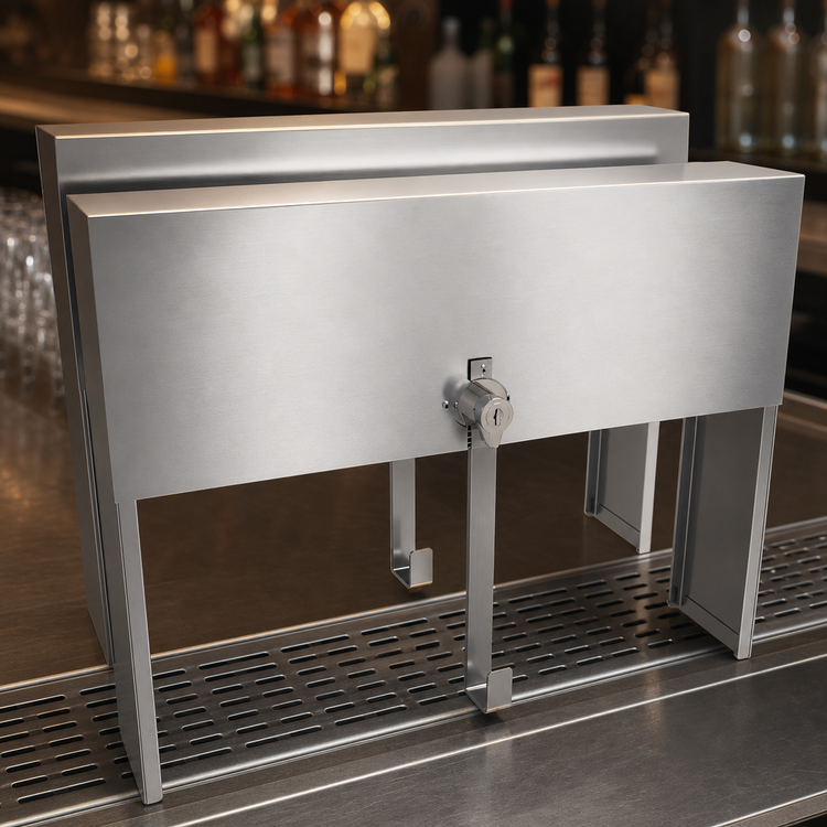 Product image #3 for Glastender 17-Inch Double Speed Rail Locking Cover, Stainless Steel