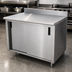 Thumbnail image #3 for Advance Tabco Special Value Series Enclosed Work Table with Cabinet Base, Sliding Doors, 48 x 24 x 40.5 Inches, 16 Gauge 304 Stainless Steel Top, 5-Inch Backsplash