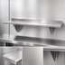 Thumbnail image #3 for Advance Tabco 36 Inch x 15 Inch Wall-Mounted Stainless Steel Shelf, 18 Gauge 430 Stainless Steel, Satin Finish