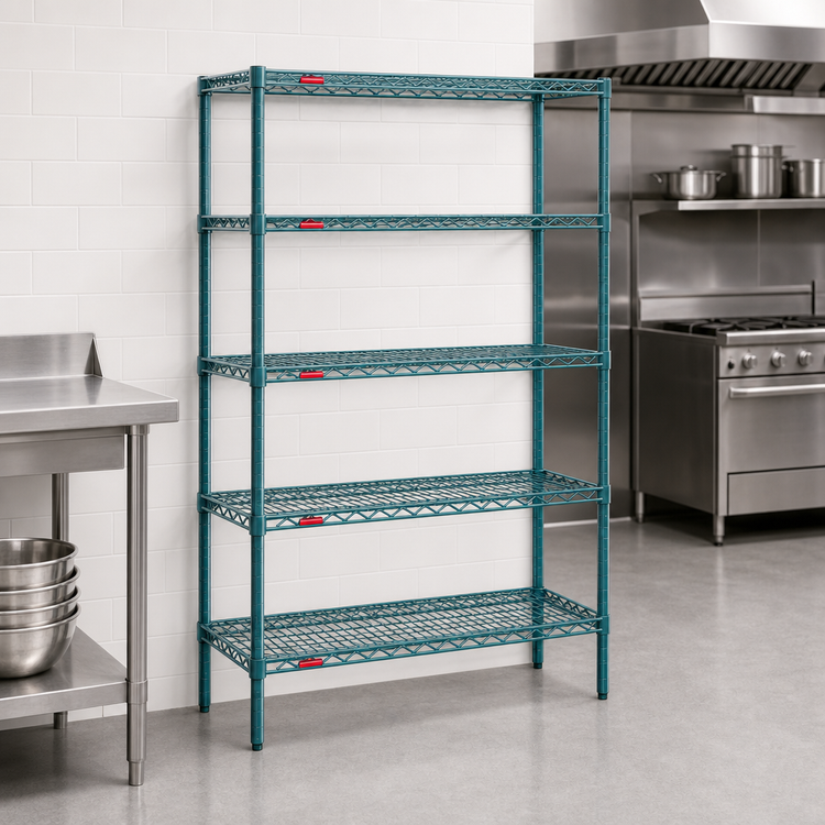 Product image #3 for EagleGard 5-Tier Starter Wire Shelving Unit with QuadTruss Shelves, 24 x 18 x 86 Inches, Hybrid Epoxy Finish