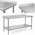 Thumbnail image #3 for Eagle Spec-Master 48-Inch x 36-Inch 14-Gauge Stainless Steel Top Work Table with Adjustable Undershelf and Rear Up-Turn