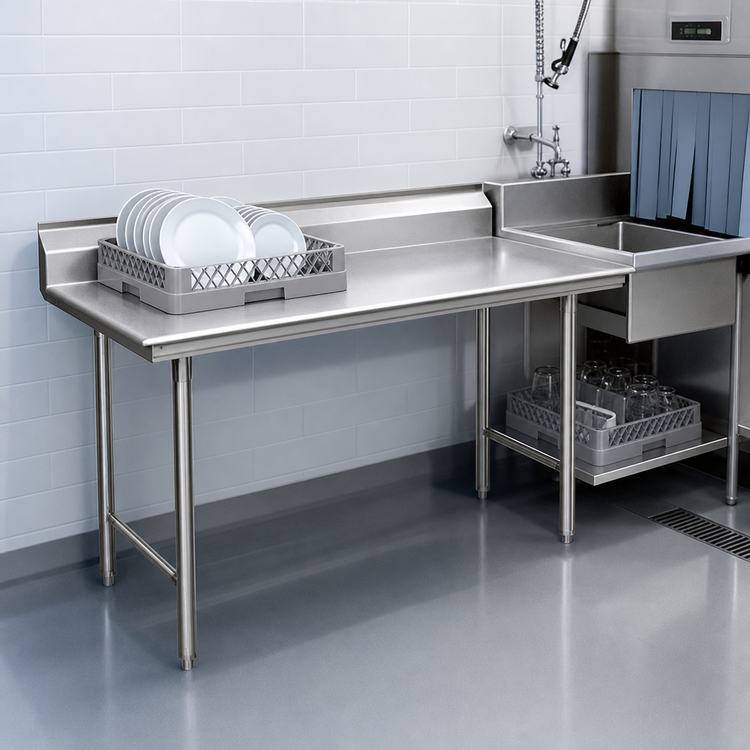 Product image #3 for Eagle Group Straight Clean Dishtable with 16/430 Stainless Steel Top, 84 x 30 Inches, Left-to-Right Operation