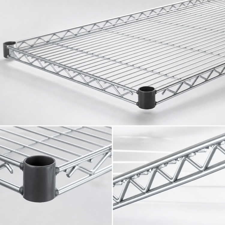 Product image #3 for EAGLEbrite 60" x 24" Quad-Adjust Wire Shelf, Zinc Finish, 600 lb Capacity