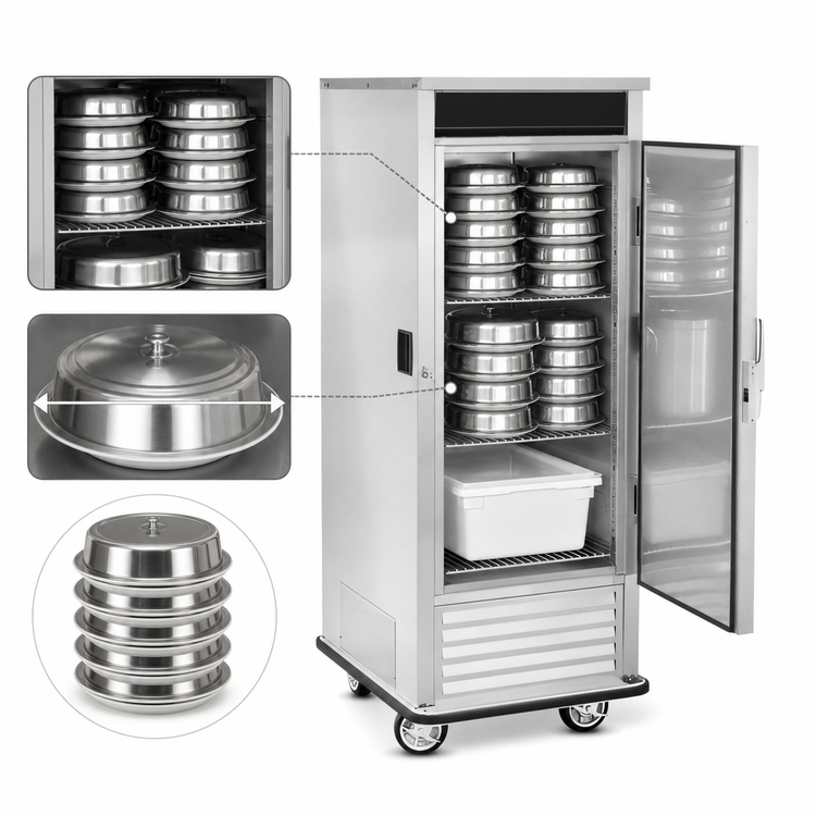 Product image #3 for FWE SR-30 1-Section Mobile Refrigerated Cabinet for Covered Plates and Containers