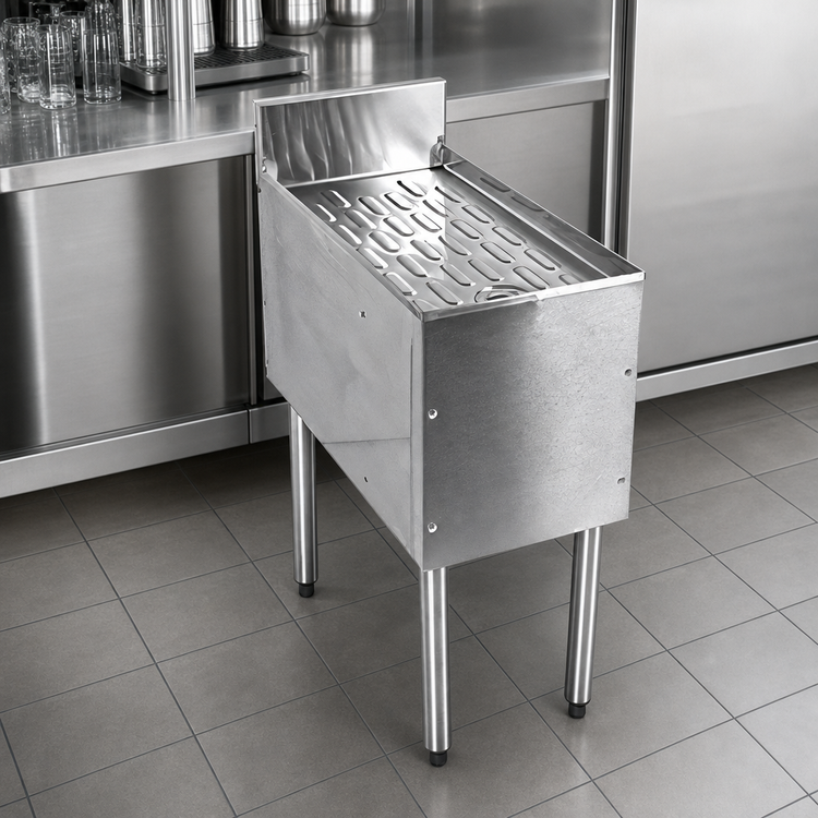 Product image #3 for CHOICE 48-Inch Freestanding Underbar Drainboard, 24-Inch Deep, Stainless Steel