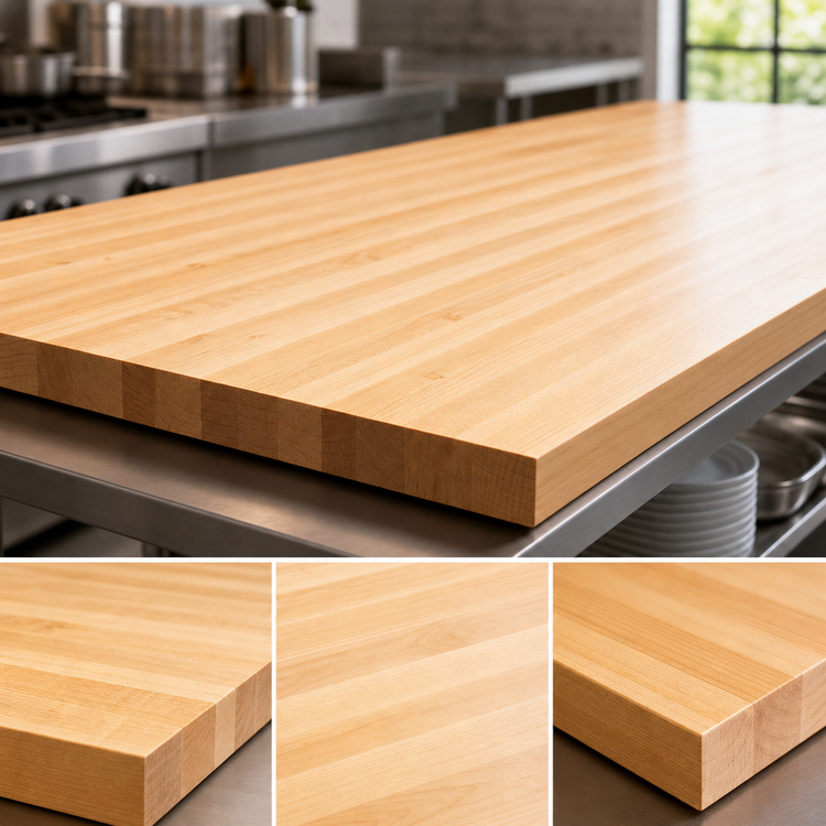 Product image #3 for Boos Block Northern Hard Rock Maple Edge Grain Kitchen Countertop, 96 x 38 x 1-1/2 Inch, Varnique Finish