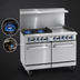 Thumbnail image #3 for Imperial Pro Series 48-Inch Commercial Gas Restaurant Range with 2 Open Burners, 36-Inch Griddle, and 2 Space-Saver Ovens
