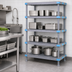 Thumbnail image #3 for Millenia Polymer Stationary Starter Shelving Unit with 4 Open Grid Shelves, 48